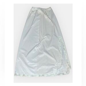 Shadow Line Vintage Cream Undergarment Slip With Lace Slit Small